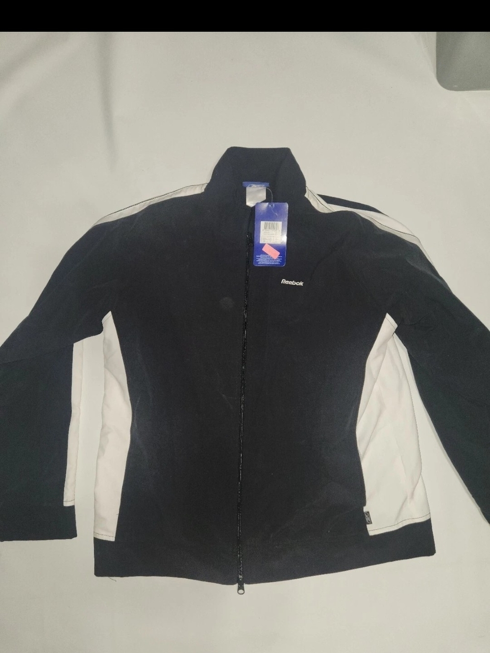 Reebok Black Jacket with White Side Panels - Women’s Bomber Style
